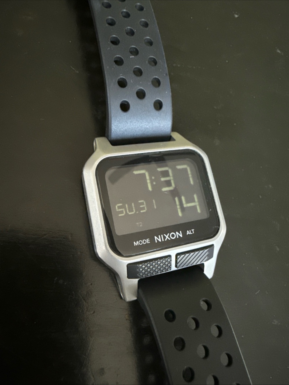 Nixon Black and Silver Digital Sport Watch